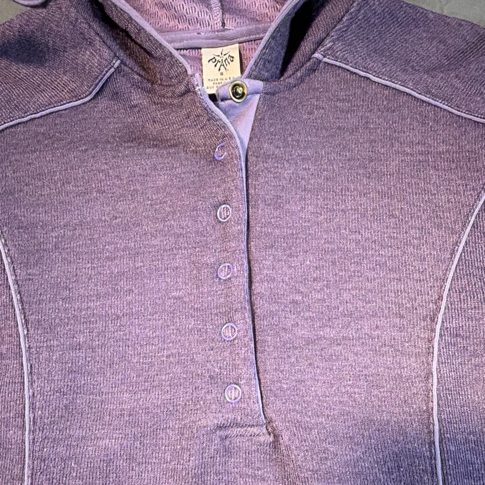 prAna Purple Pullover Hoodie Woman's S Thumb Hole Hiking Outdoor Granola Winter - Picture 2 of 15